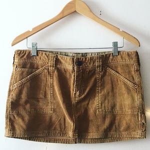 Hollister Ochre Corduroy Mini Skirt